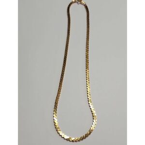 Gold Tone Women's Flat Chain Necklace 17" Length